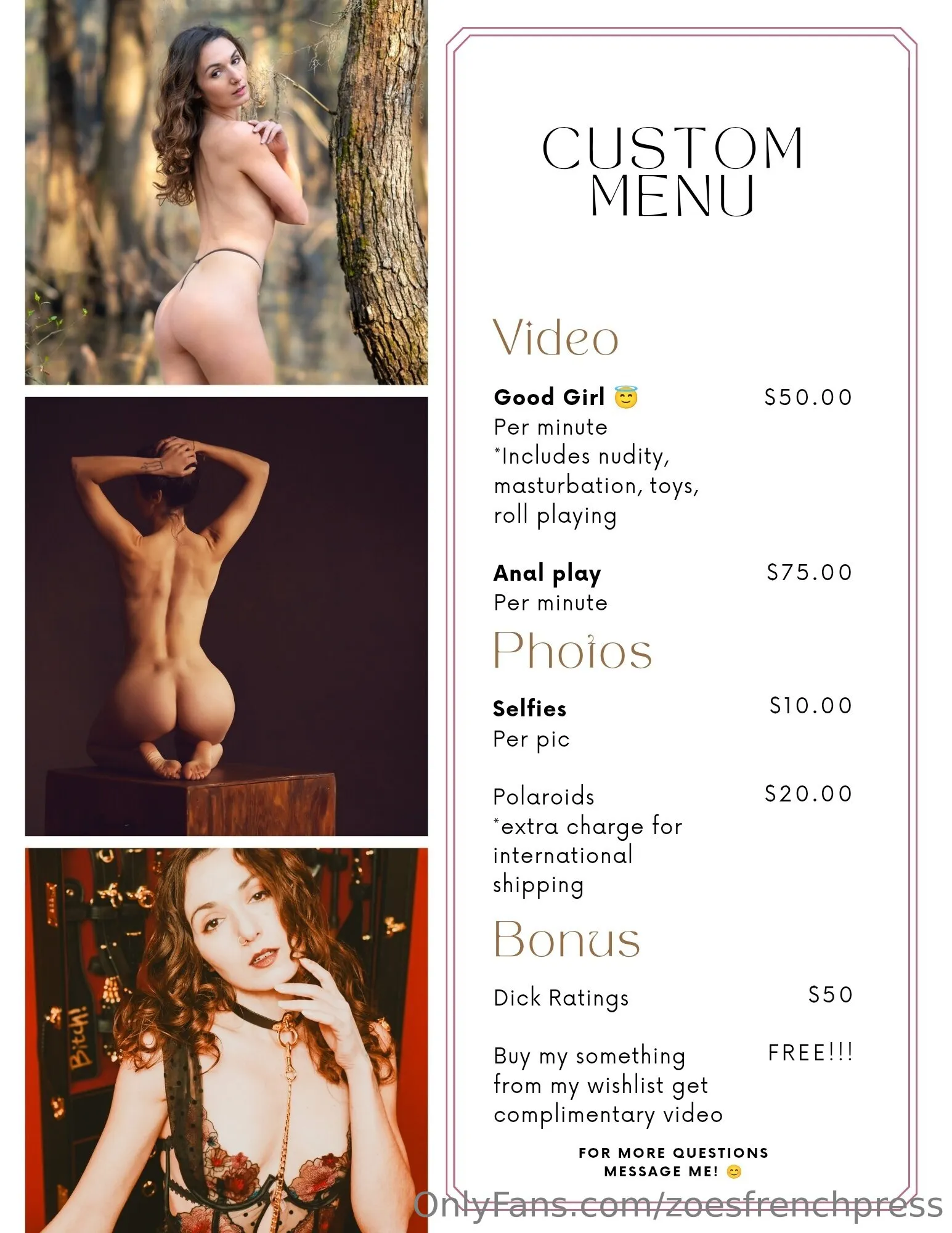 ZW OnlyFans premium content 5 - zoesfrenchpress exclusive collection